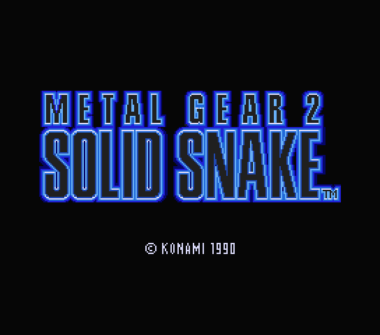 Metal Gear 2: Solid Snake title screen for MSX2
